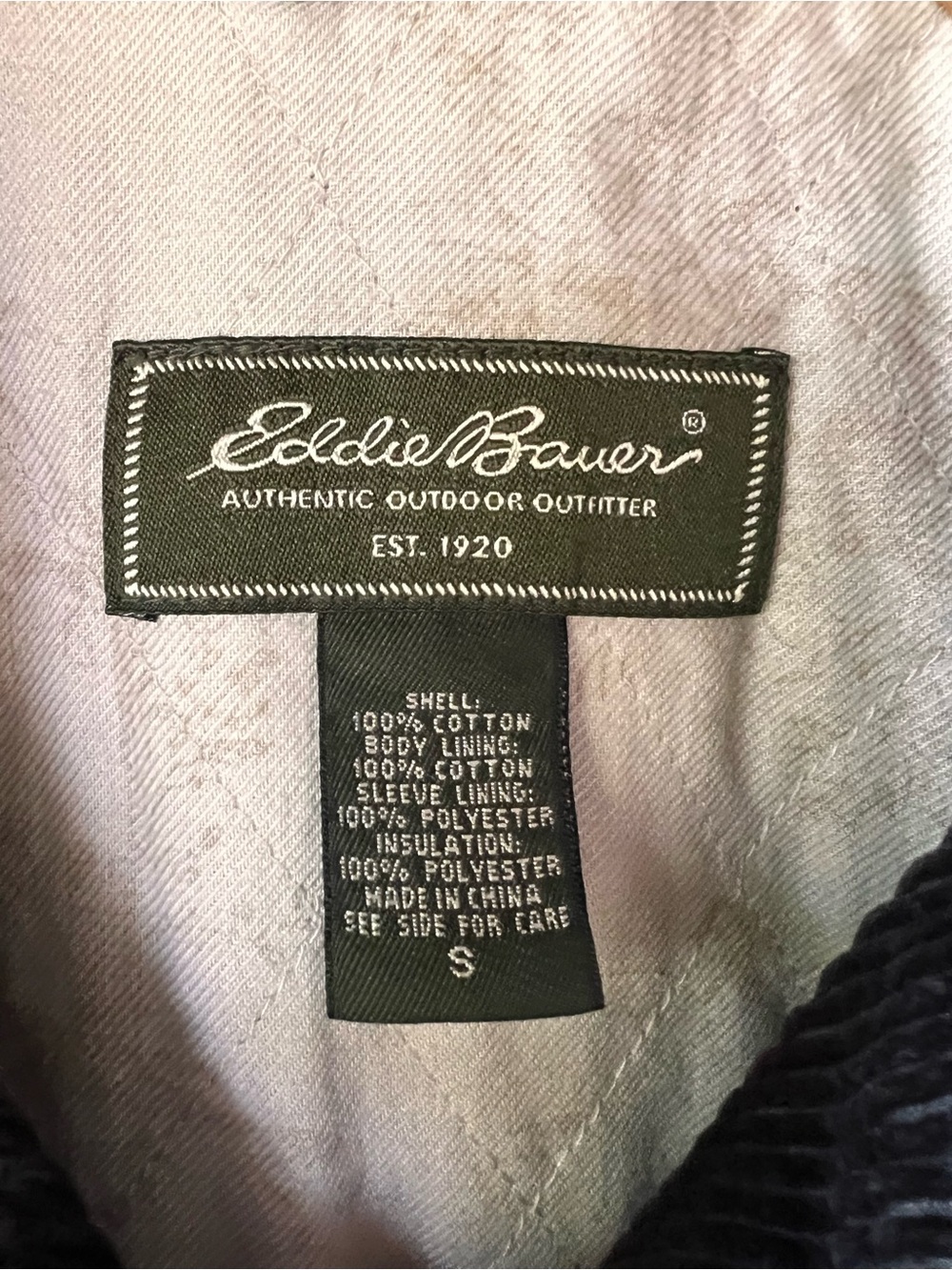 Eddie Bauer Dark Green Corduroy Barn Chore Jacket Lined Utility Small - Picture 2 of 16
